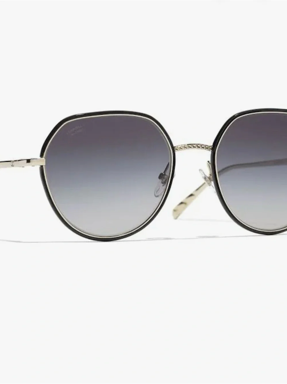 CHANEL - Interlocking CC Logo Oversize Sunglasses in Black/Gold Style #4251-J